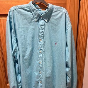 Polo byRalph Lauren Shirt Men 4XB Blue Casual Button Down Cotton Pony